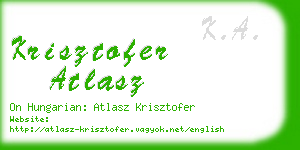 krisztofer atlasz business card